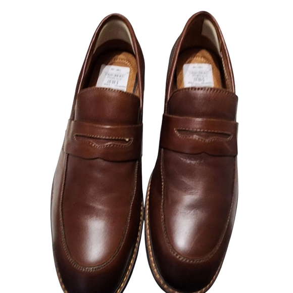 New Florsheim Leather Moc Toe Chalet Penny Loafer in Chestnut Brown main image 5